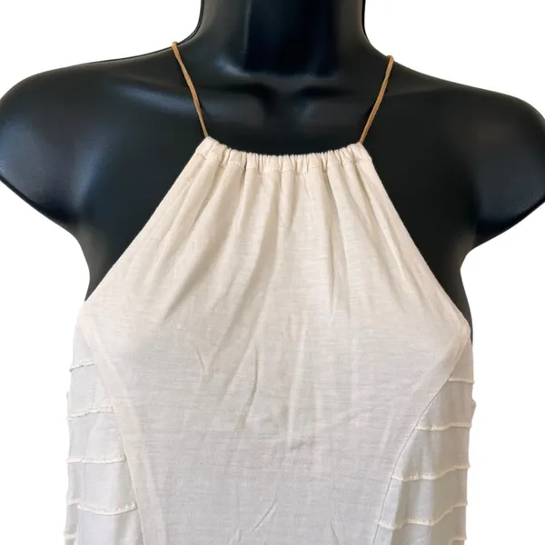 Nordstroms Piper Project Sleeveless Boho Leather Strap Ruffle Skirt Dress - Image 5