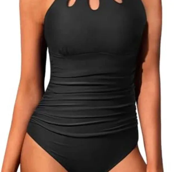 Women One Piece Swimsuit Tummy Control High Neck Bathing Suit Slimming Swimsuit - Image 2