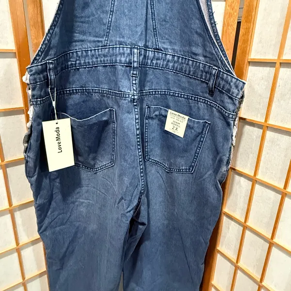 Classic Blue Denim Overalls Size 2X - Image 3