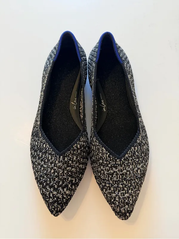 Rothy's tweed weave pattern with delicate gold thread, arch support insert, 7.5 - Image 16