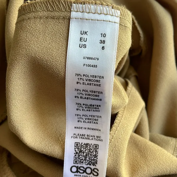 ASOS Tan Backless Halter Dress - Image 6