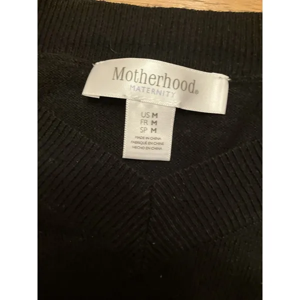Motherhood Maternity Women's Black Solid Knit Scoop Neck Pullover Sweater M - Image 2