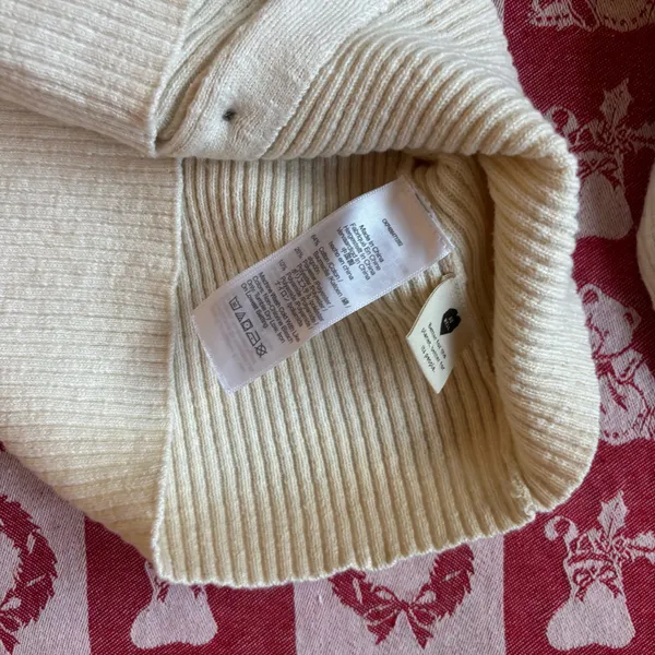 Madewell Scoopneck Cardigan Sweater in cream cotton blend XS - Image 5