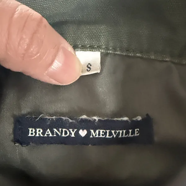 Brandy Melville Green Jean Jacket Size Small Relaxed Fit Cotton - Image 5