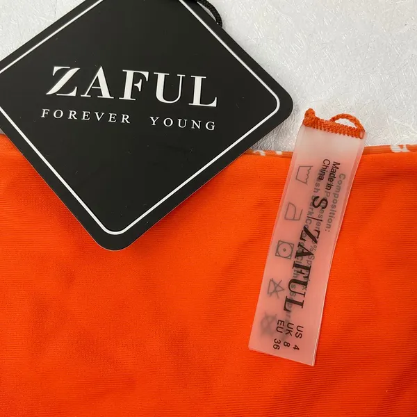 Zaful Women's Swimsuit NWT‎ Size 4 Color Orange (1004) - Image 3