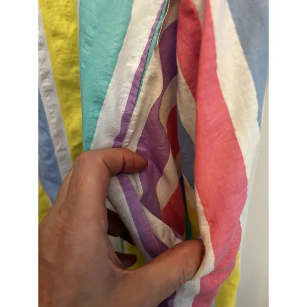 Styled by Saybury Women’s Rainbow Stripe Maxi Dress Pockets Boho Size XL Vintage - Image 5