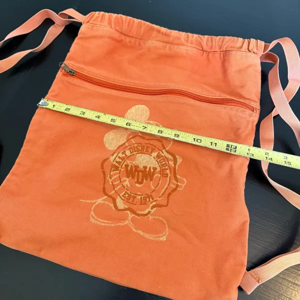 Disney parks, Walt Disney World‎ Orange Drawstring Backpack with Disney Logo - Image 3
