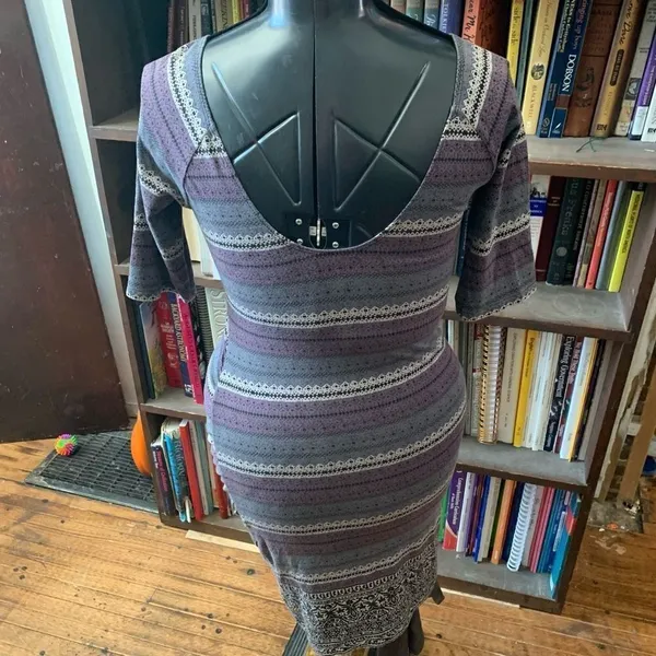 Free People Intimately boho striped scoop neck M bodycon dress - Image 2