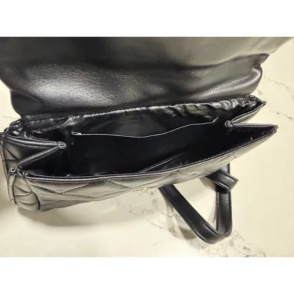 NEW Black Quilted Crossbody Bag OR Clutch Purse 10” - Image 4