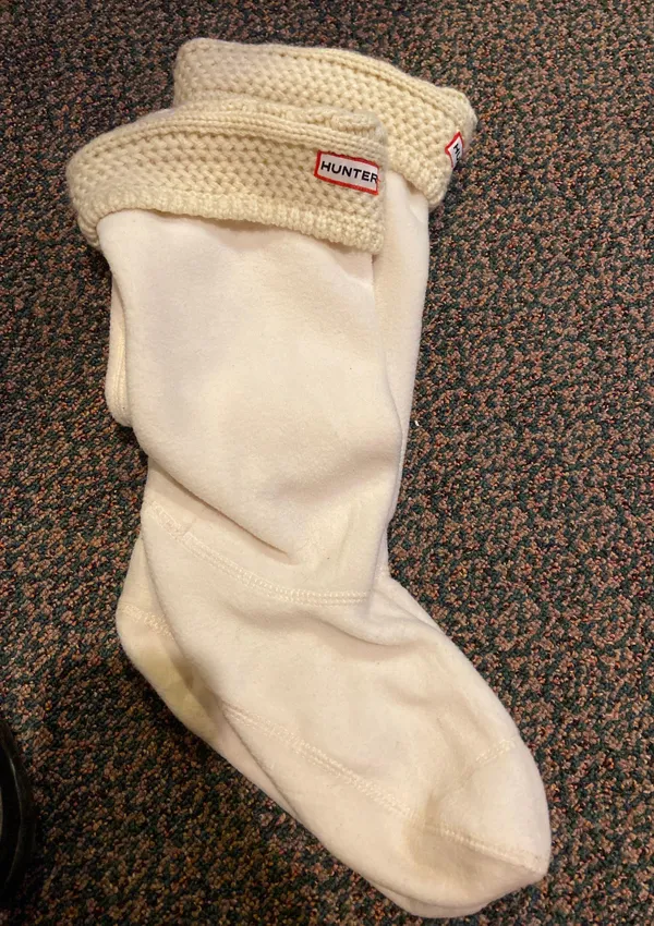 Hunter Boots Black  with Cable Knitted Tall Inserts - Image 6