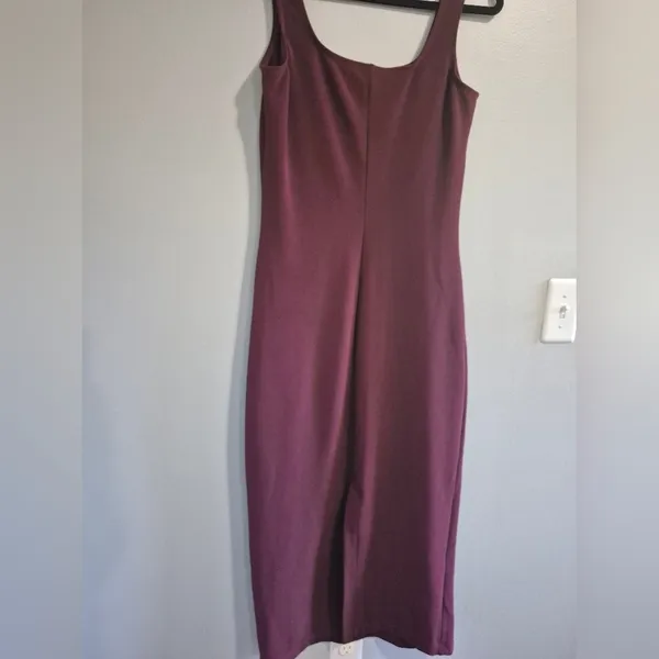 J. Crew vintage 90s Y2K 2000s friends square neck red maxi dress size large - Image 5