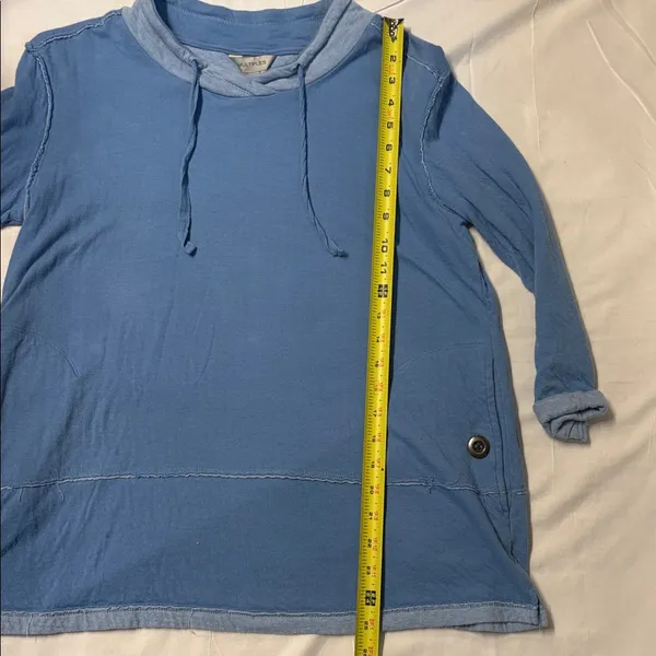 Women’s Multiples Ice Blue Cotton Top SZ S Athleisure Comfy Casual - Image 5
