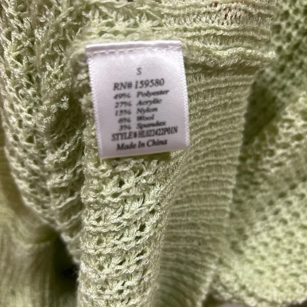 Pink Lily Light Green Button Cardigan – Oversized Small - Image 7