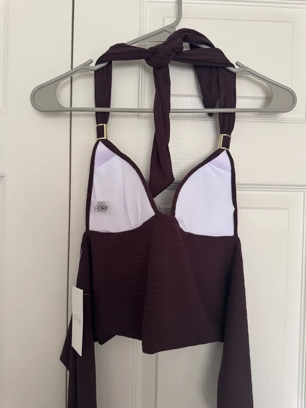orphe brown halter backless push up bra alba tank top - Image 6