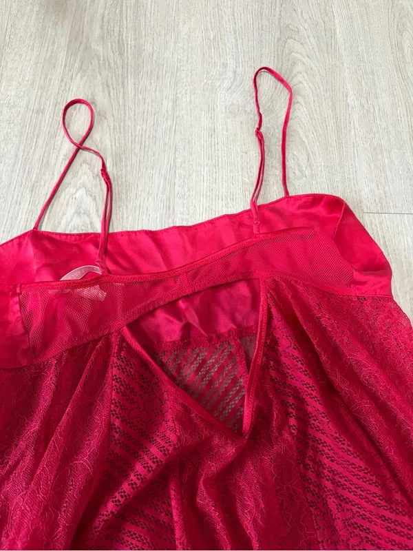 Vintage 2003 Victorias Secret Red Babydoll Slip - Image 4