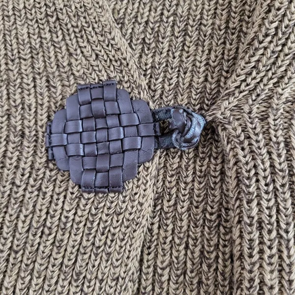 Lauren Ralph Lauren Sleeveless Cardigan Sweater Brown Heavy Knit Frog Button XS - Image 5