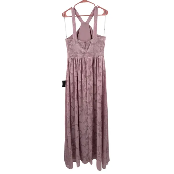 Lulus Dress Women’s SZ Large NWT Love and Beyond Mauve Pink Burnout Floral Maxi - Image 4