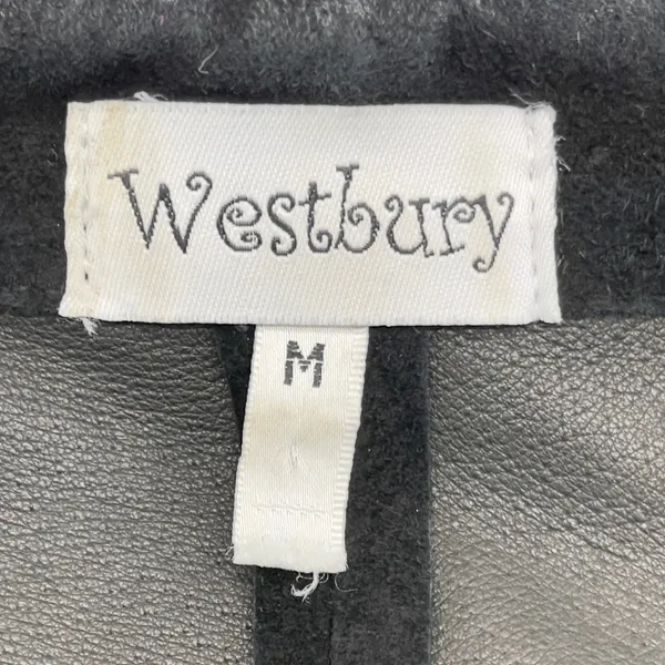 Vintage Westbury Leather Shirt Jacket Women M Black Suede Minimal Indie Edgy 90s - Image 8