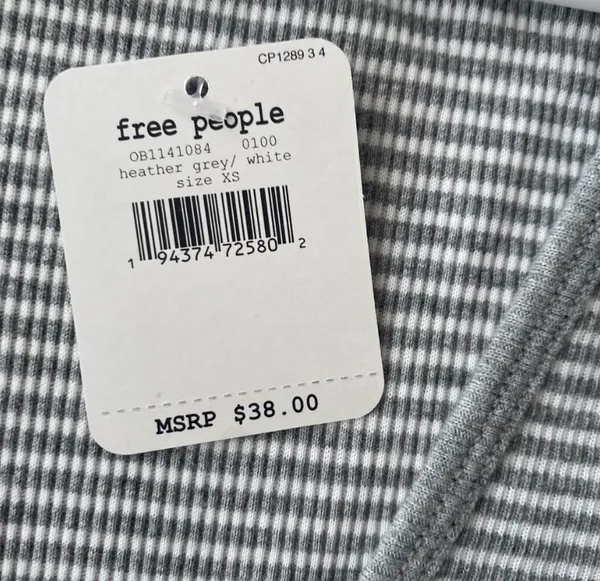 Free People 🆕 Gray Stripes Perfect Day Tank XS 🆕 - Image 10