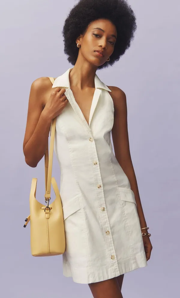 NEW WITH TAG The Amelia Collared Mini Ivory Dress by Maeve Large - Image 5