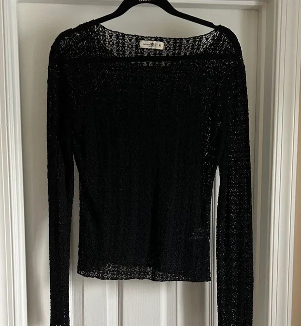 Natural Life Black Lace Layering Top Women Medium - Image 3