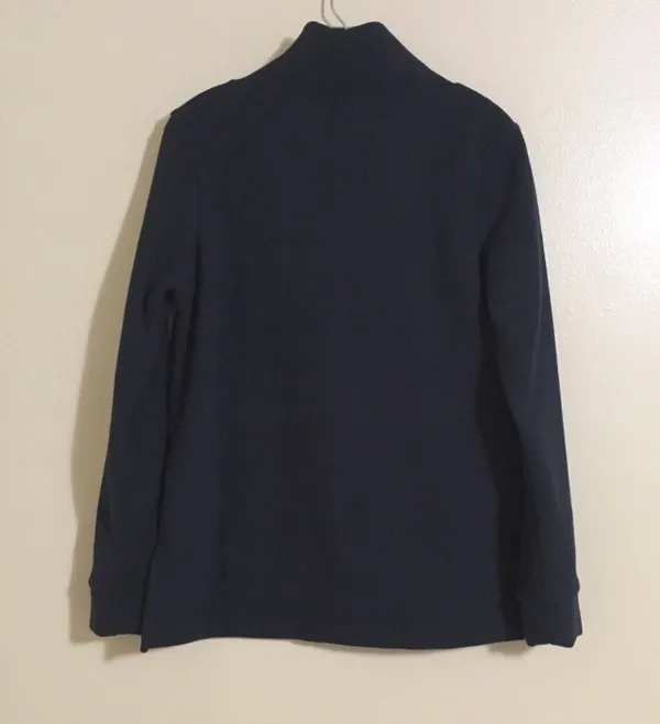 Tommy Hilfiger Small Blue Fleece Pullover NWT Cowl Neck Longer Back Hem - Image 2