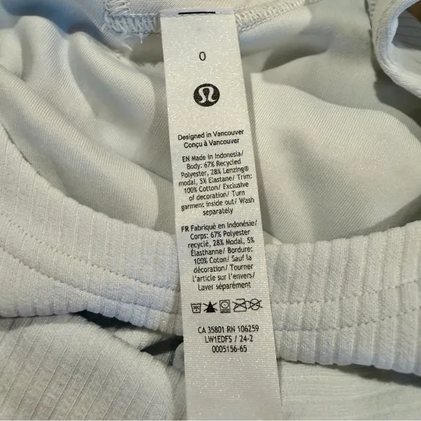 Lululemon Ribbed Softstreme Cropped Tank Top Light Vapor 0 W1EDFS Sleeveless - Image 3