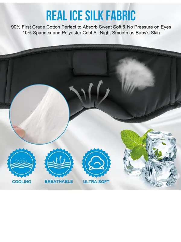 Black Sleep Mask with Built-In Headphones - Image 13