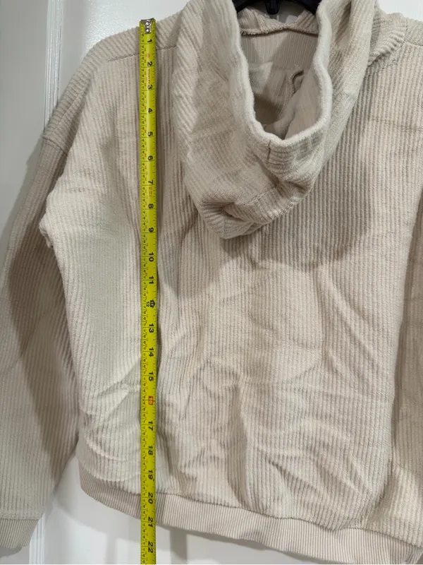 aerie women’s drawstring Hoodie in Cream - Image 6