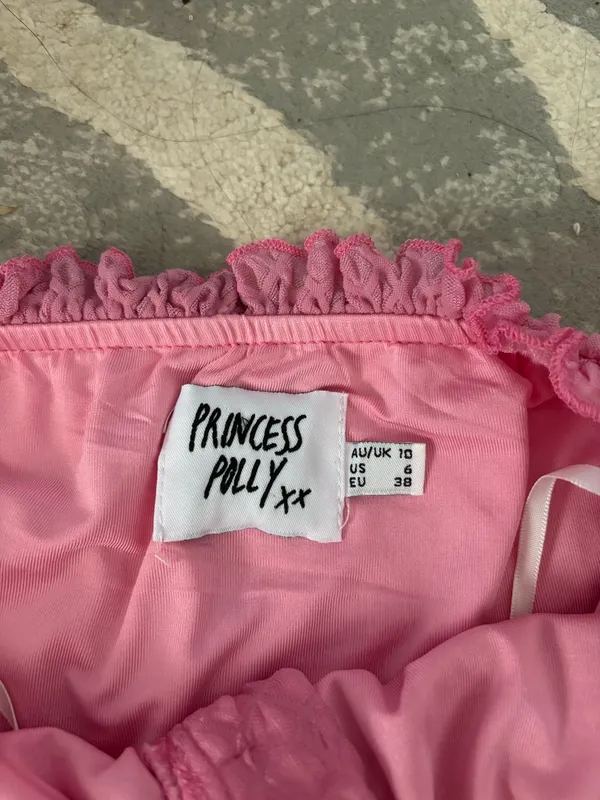 Pink princess Polly strapless textured bustier - Image 2