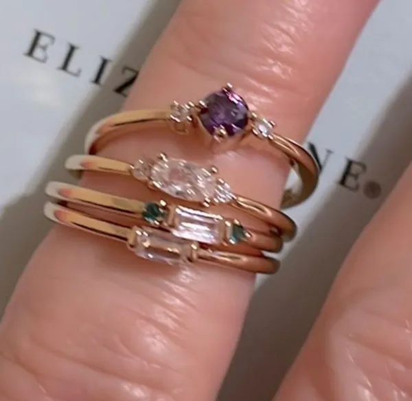 Eliza & Jane Cubic Zirconia gold rings - Image 5