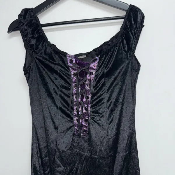 Spirit Halloween Witch Costume Dress Womens Size Medium Black Purple Cosplay Goth - Image 3