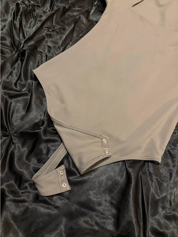 Babaton Aritzia Grey Square Neck Bodysuit  - Image 4