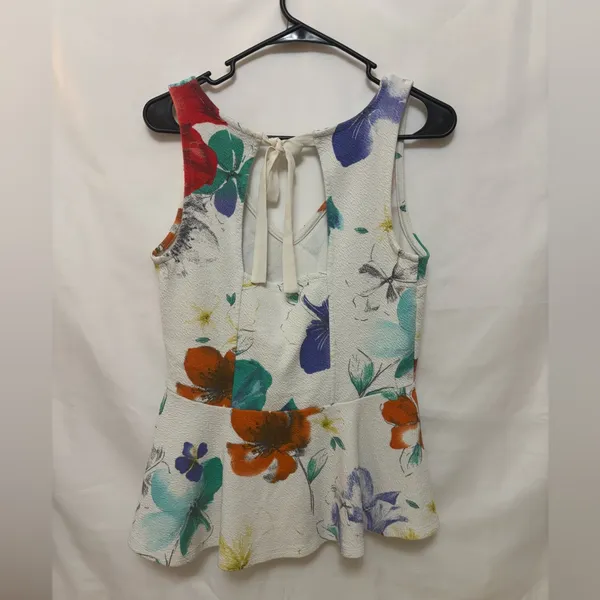 Anthropologie 9 H15 STCL Postmark Flynn Floral Peplum Textured‎ Tank Size Medium - Image 7