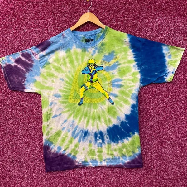 Naruto Shippuden- Naruto Uzumaki - Shadow Clone Jutsu Tie Dye Anime T-Shirt XL - Image 4