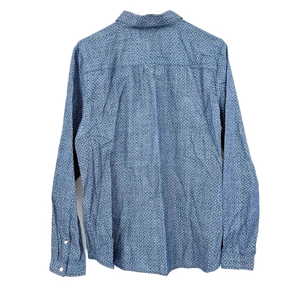 Loft Size Large Long Sleeve Button Up Shirt Top Blouse 100% Cotton Blue - Image 2