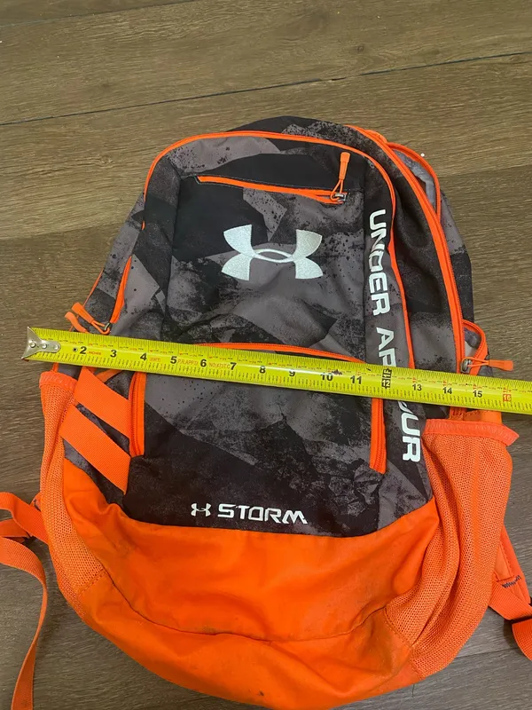 Under Armour Storm Heatgear Orange Gray Camouflage Camo 2 Strap Backpack - Image 7