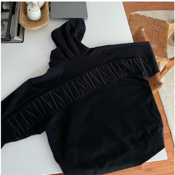 All Saints Black Hoodie XS Talon Logo - Image 6