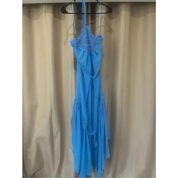 Ramy Brook Blue Halter Maxi Dress - Image 3
