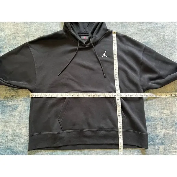 Nike Black White Air Jordan Brooklyn Fleece Pullover Hoodie Women's Small - Image 8