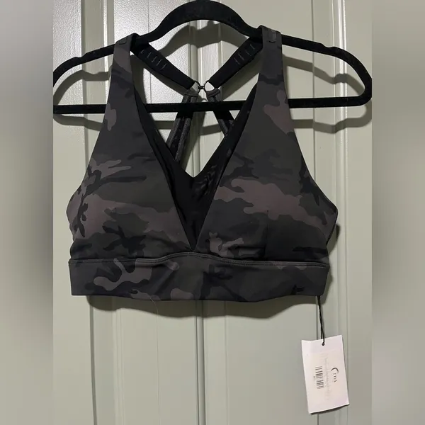 Zyia Adjustable Forest Camo Bra Sz L New With Tags Black/Gray - Image 9