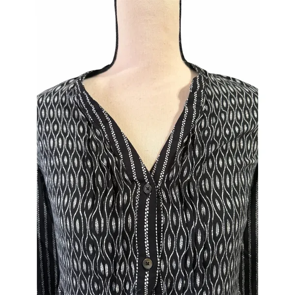 Anthropologie Maeve Women's Black White Calia Top Sz 8 Minimalist Closet Staple - Image 3