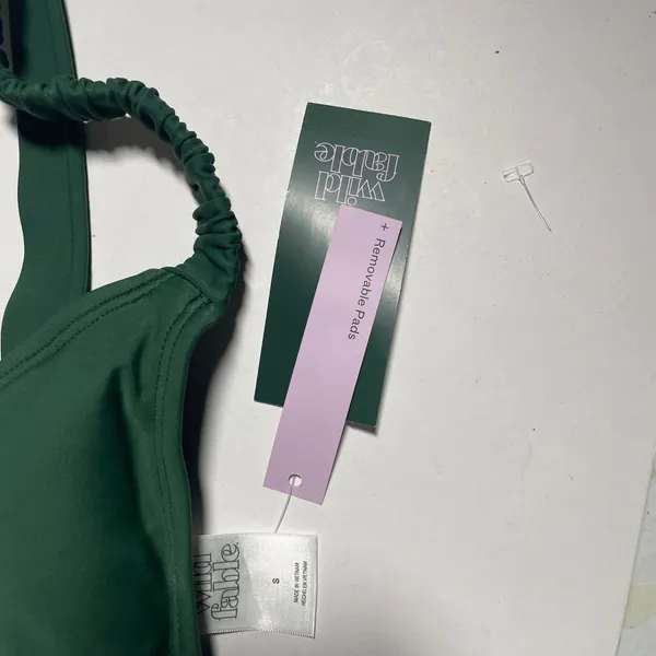 Wild Fable Bikini Top Women S Green New Ruched Strap‎ Triangle Swim - Image 4