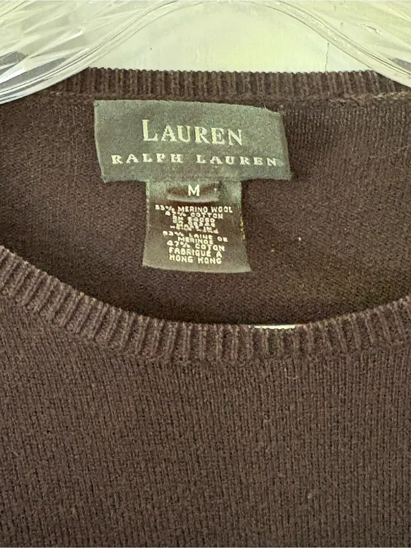Lauren Ralph Lauren Women’s Black Wool/Cotton Crewneck Sweater - Image 3