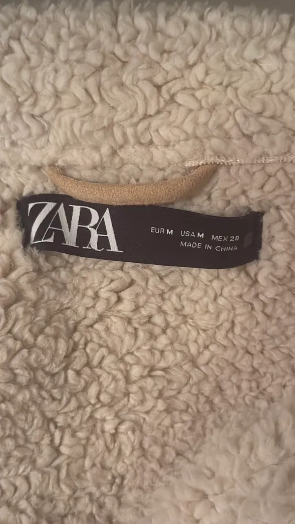 ZARA Women's Faux Shearling Double Faced Jacket (Light-camel)  - Image 14