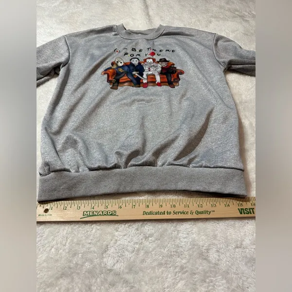 Halloween “I’ll Be There For You” Graphic Crewneck Sweatshirt, Size Small - Image 2