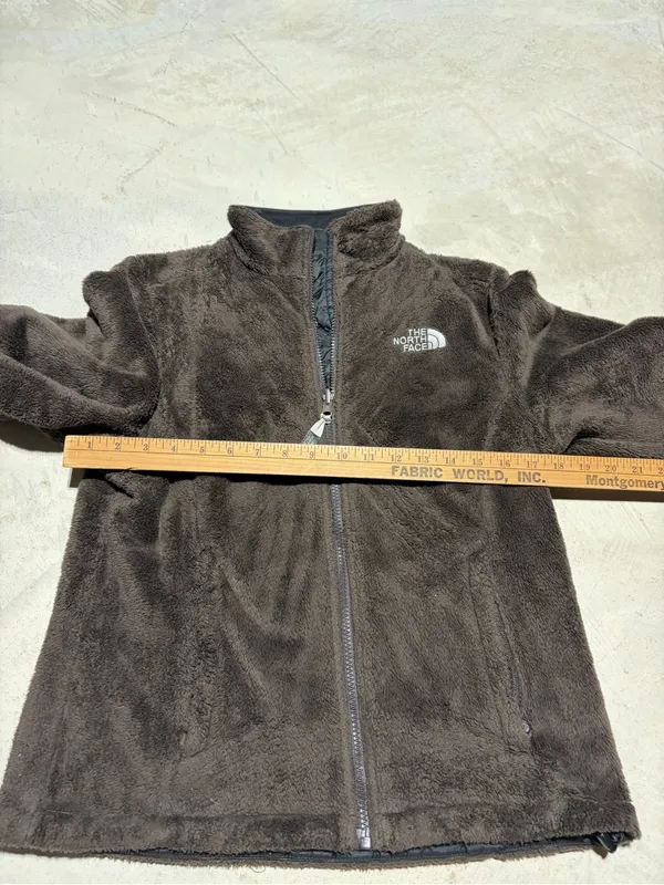The North Face Dark Brown Plush Full-Zip Fleece Jacket small - Image 4