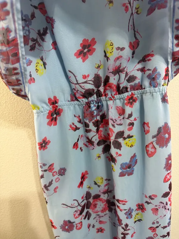 Vera Wang Light Blue Floral Dress - Image 7