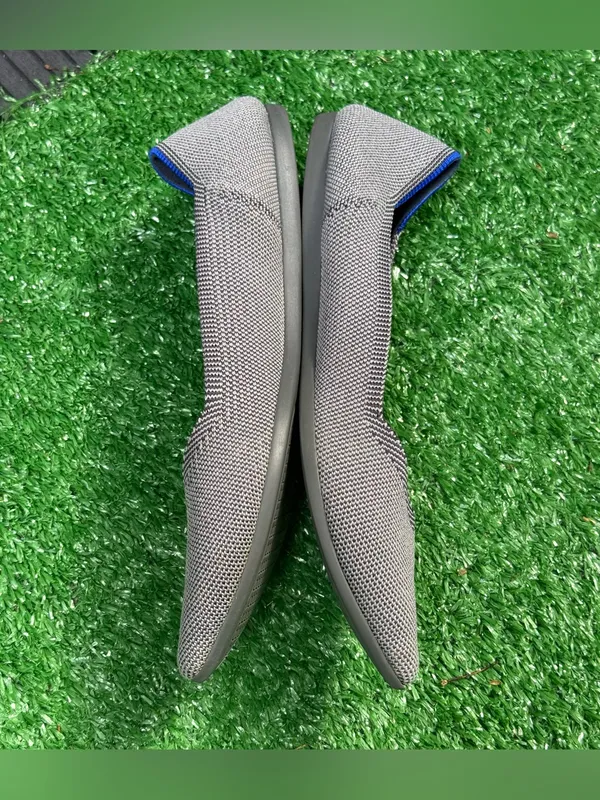 Rothy's The Point Cloud Grey Birdseye Pointed Toe Flat Size W8.5 - Image 4