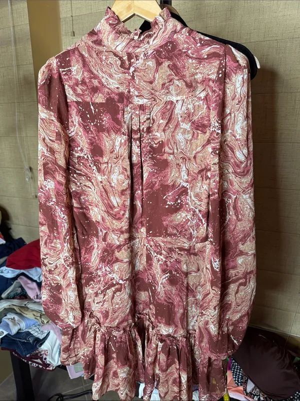 NWT Buddy Love Grace Maple Sugar Ruffle Long Sleeve Mini Dress Size Small - Image 10